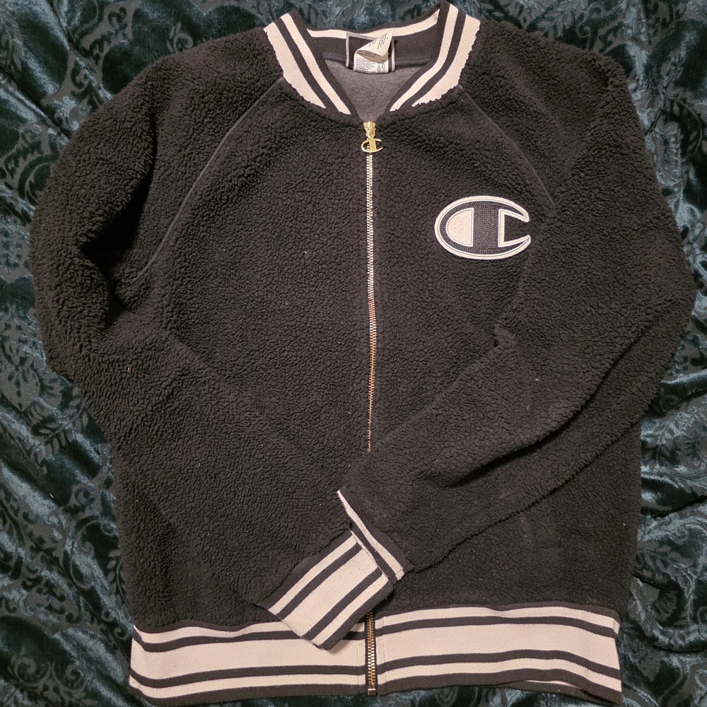 Womens Champion Black Sherpa Jacket